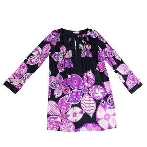 Emilio Pucci Vintage Floral Patterned Long Sleeve Dress